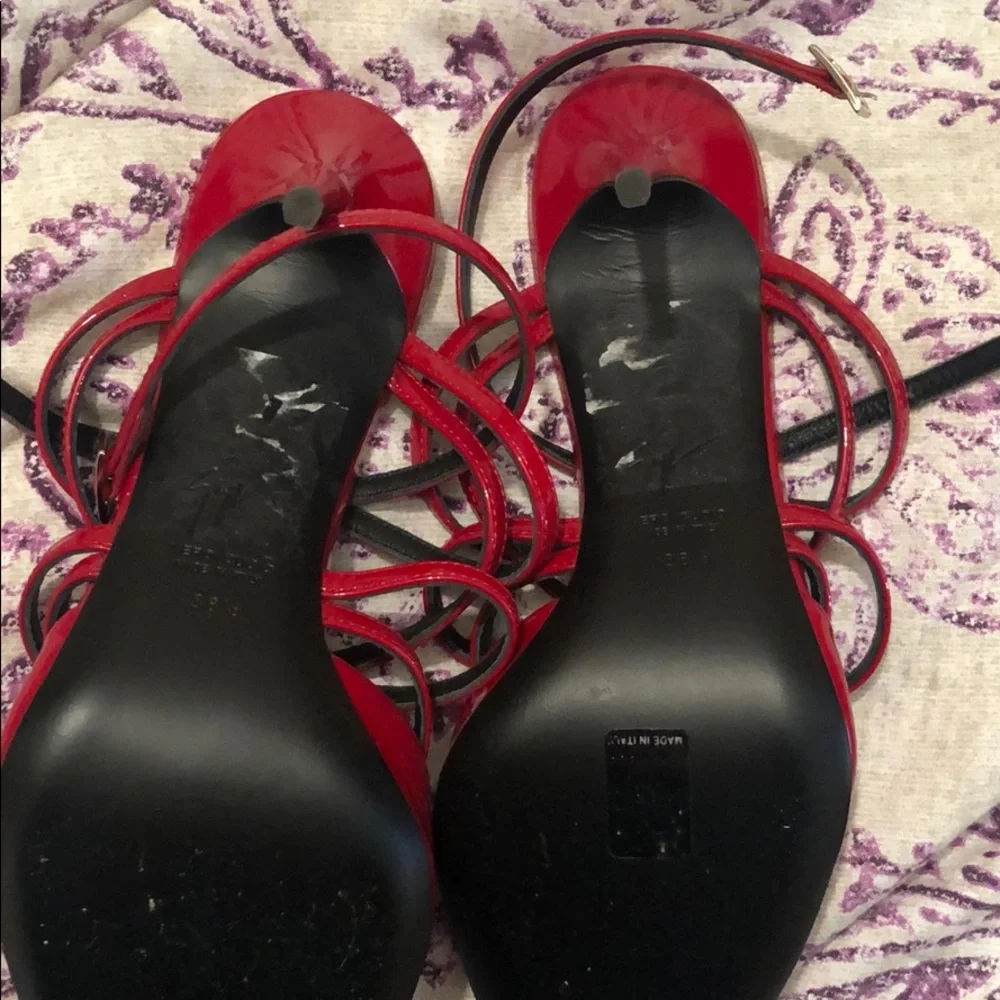 Red Strappy Heels - Picture 5 of 6